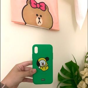 BT21 CHIMMY Silicone Case, iPhone X Case, Green